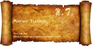 Maros Tuzson névjegykártya
